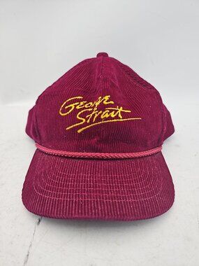 George Strait Burgundy Corduroy Snapback Hat